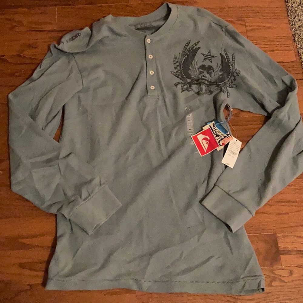 Quiksilver light blue thermal xxl with buttons